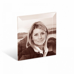 PhotoCrystal - Laminated Photo Glass phased Square Sepia – Ready-to-Mount with Adhesive Backing